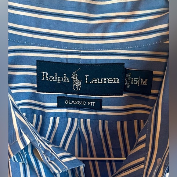 Ralph Lauren Men’s Classic Fit Button Down Dress Shirt Size: 15 / Medium - Picture 3 of 4